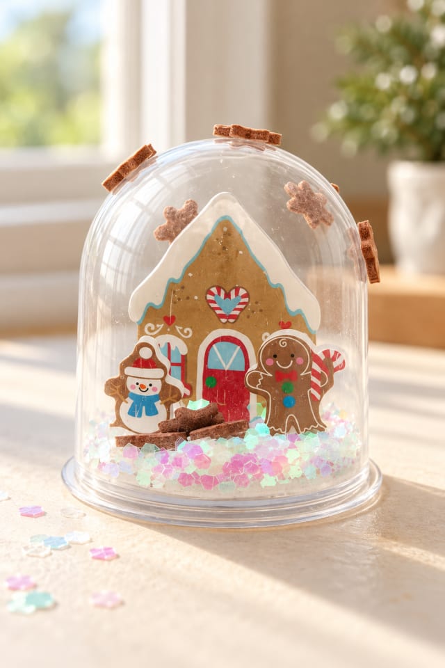 Gingerbread Glitter Snow Globe Kit for a Dry Christmas Craft maker-lifestyle pin