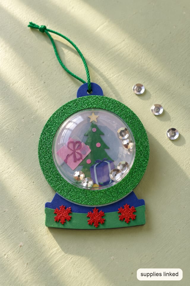 Christmas Tree Shaker Ornament Kit with Glitter Foam and Sequins maker-lifestyle pin