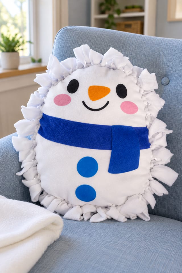 Winter Tied Pillow Craft Kit Assortment with Soft Fleece Fringe maker-lifestyle pin