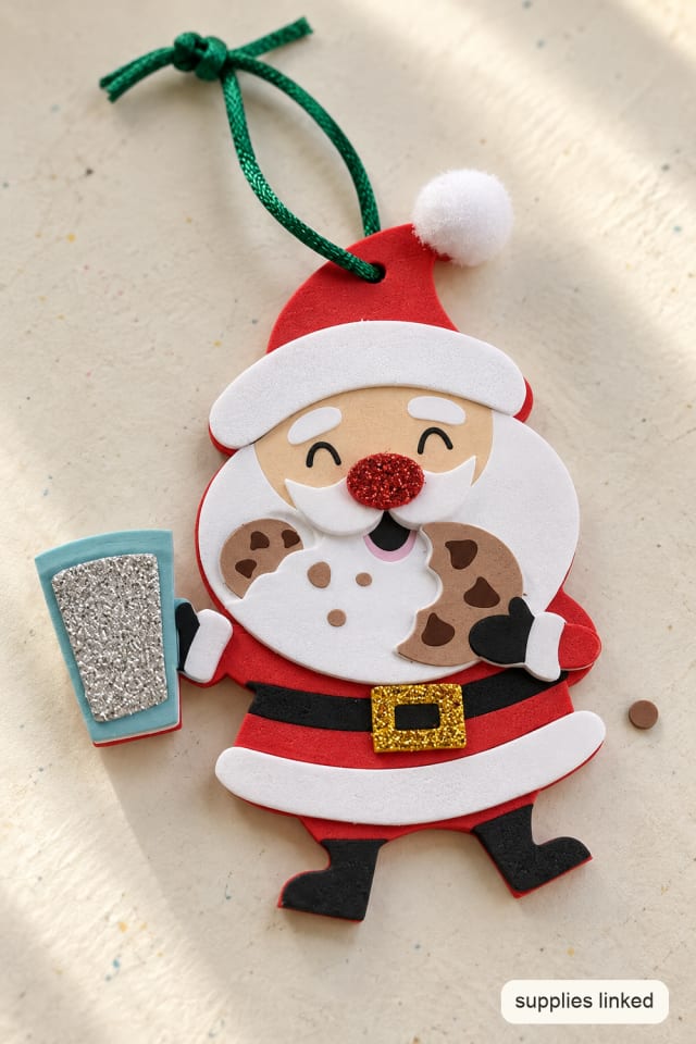 Santa Eating Cookies Ornament Kit with Layered Foam Pieces maker-lifestyle pin