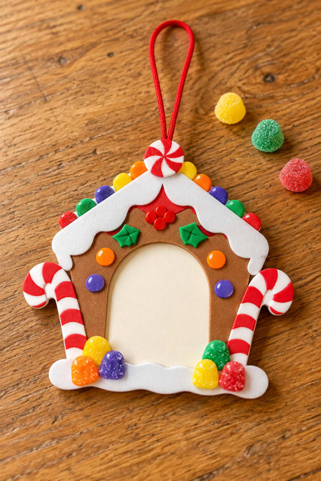 Gingerbread House Picture Frame Ornament Kit with Candy Details maker-lifestyle pin