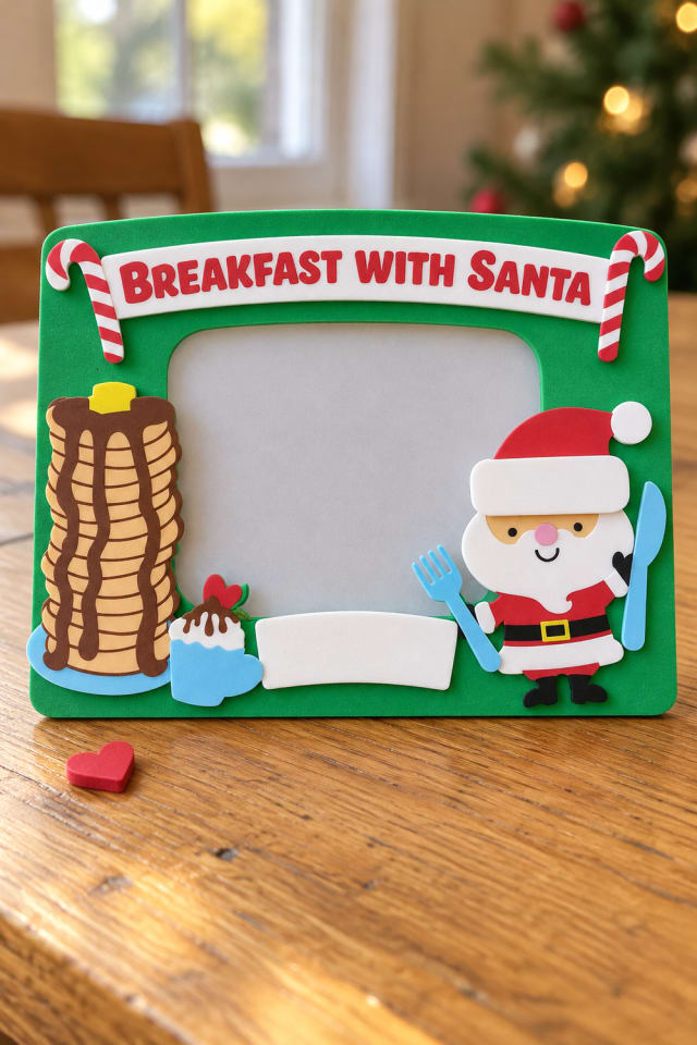 Breakfast with Santa Picture Frame Kit with a Name Tag Magnet maker-lifestyle pin