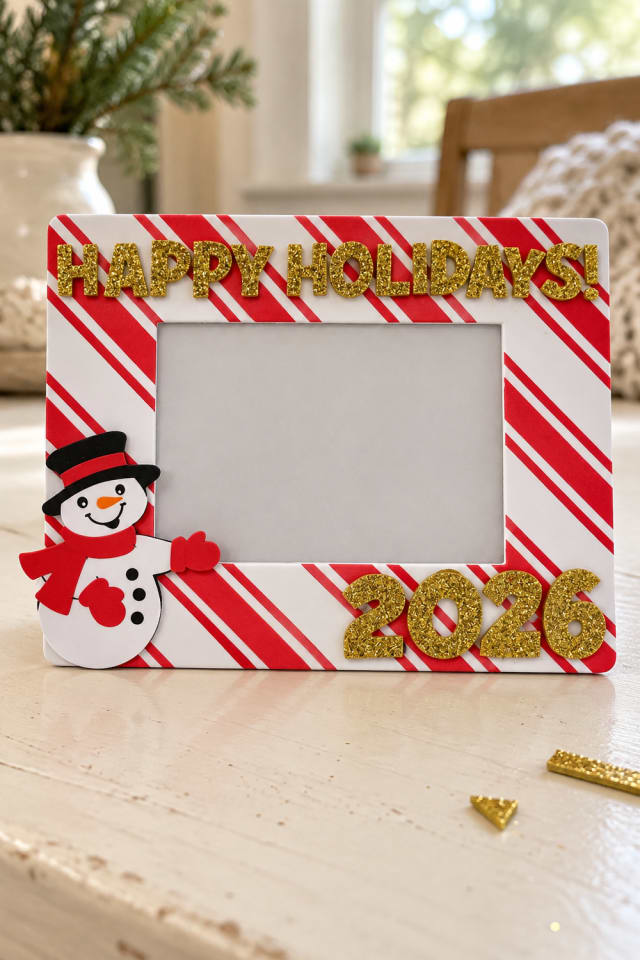 Happy Holidays Picture Frame Magnet Kit with Gold 2026 Accents maker-lifestyle pin