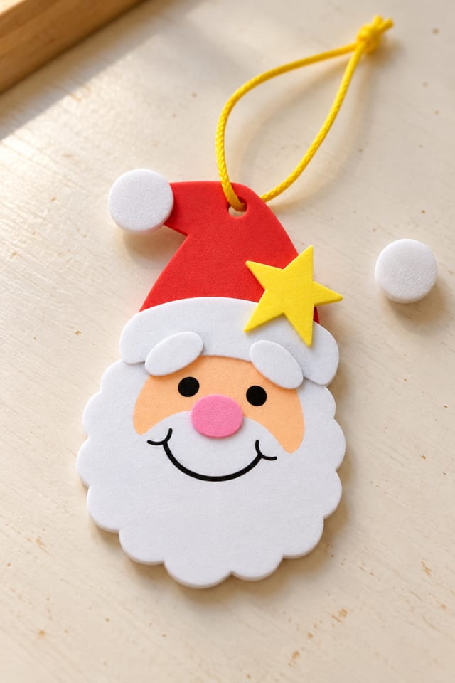 Simple Santa Foam Ornament Kit with Peel-and-Stick Pieces maker-lifestyle pin