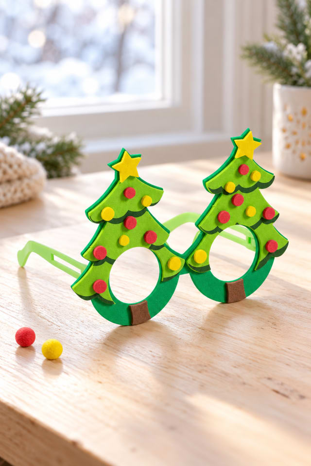 Christmas Tree Glasses Foam Craft Kit | Christmas craft project | holiday DIY supplies maker-lifestyle pin