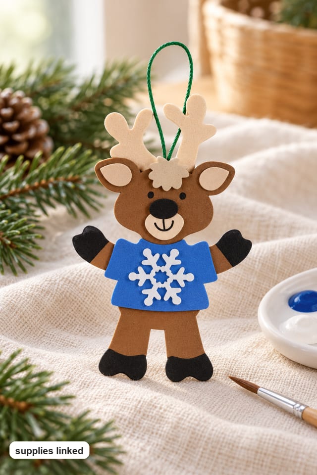 Reindeer with T-Shirt Christmas Ornament Craft Kit | holiday DIY | craft project ideas maker-lifestyle pin
