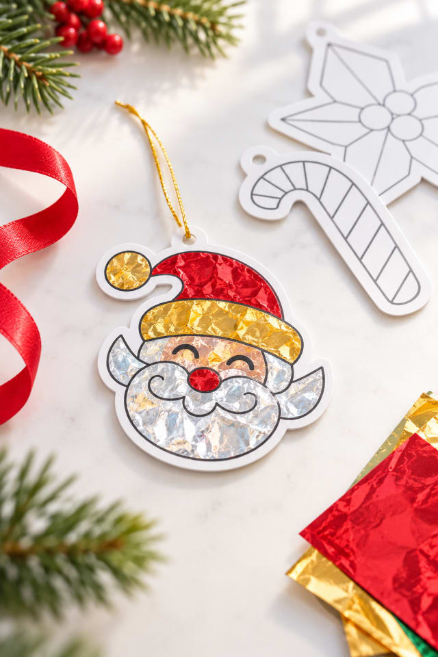 Foil Art Christmas Ornaments Craft Kit | Christmas craft project | holiday DIY supplies maker-lifestyle pin