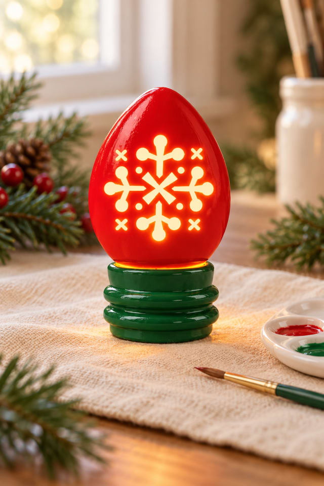 DIY Paint Your Own Light-Up Christmas Bulb Craft Kit | holiday DIY | craft project ideas maker-lifestyle pin