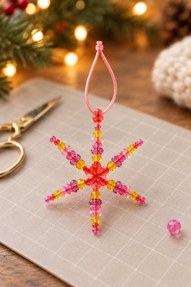 A Time for Joy Snowflake Ornament Beaded Craft Kit | holiday DIY | craft project ideas maker-lifestyle pin