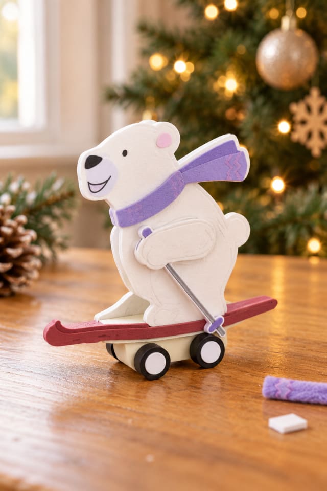 Arctic Wonderland Pull-Back Foam Craft Kit | festive craft ideas | holiday DIY project maker-lifestyle pin