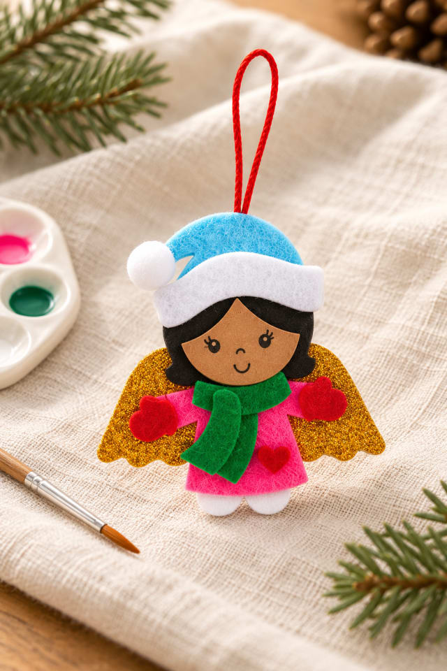 Winter Angels with Glitter Ornament Craft Kit | holiday craft ideas | DIY project guide maker-lifestyle pin