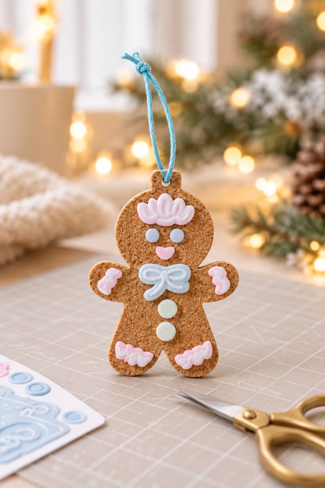 Once Upon a Snowfall Cork & Foam Gingerbread Ornament Craft Kit | holiday craft | DIY ideas maker-lifestyle pin