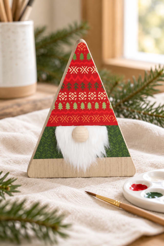 DIY Paint Your Own Fireside Folk Wood Gnome Craft Kit | holiday DIY | craft project ideas maker-lifestyle pin