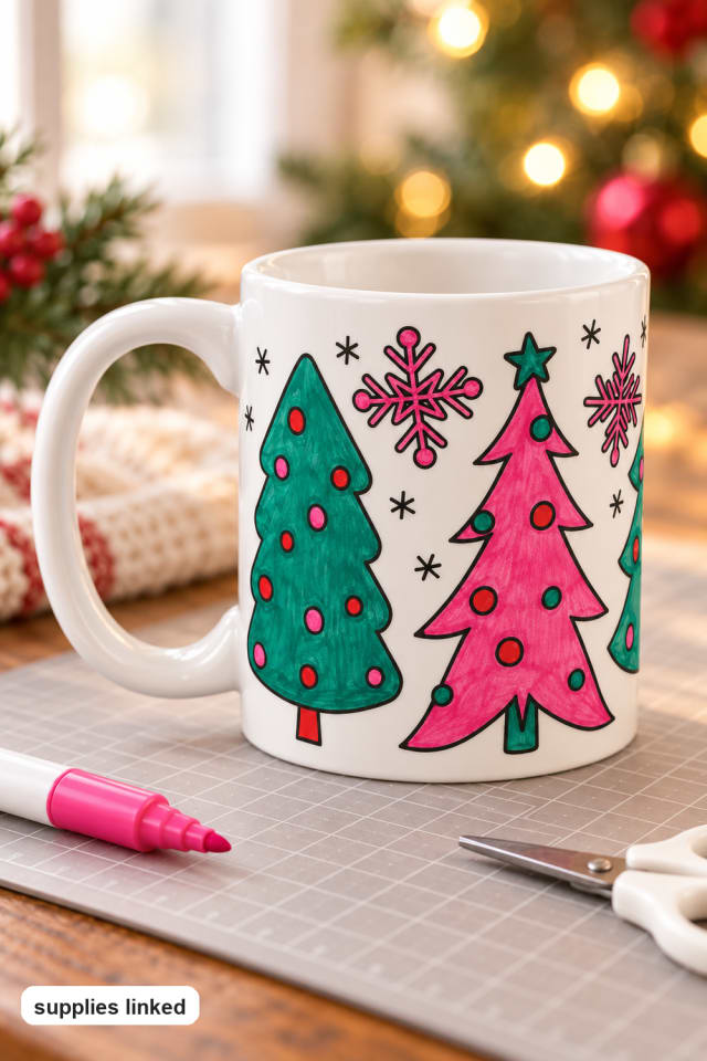 A Time for Joy Color Your Own Ceramic Coffee Mug Craft Kit | holiday craft | DIY ideas maker-lifestyle pin