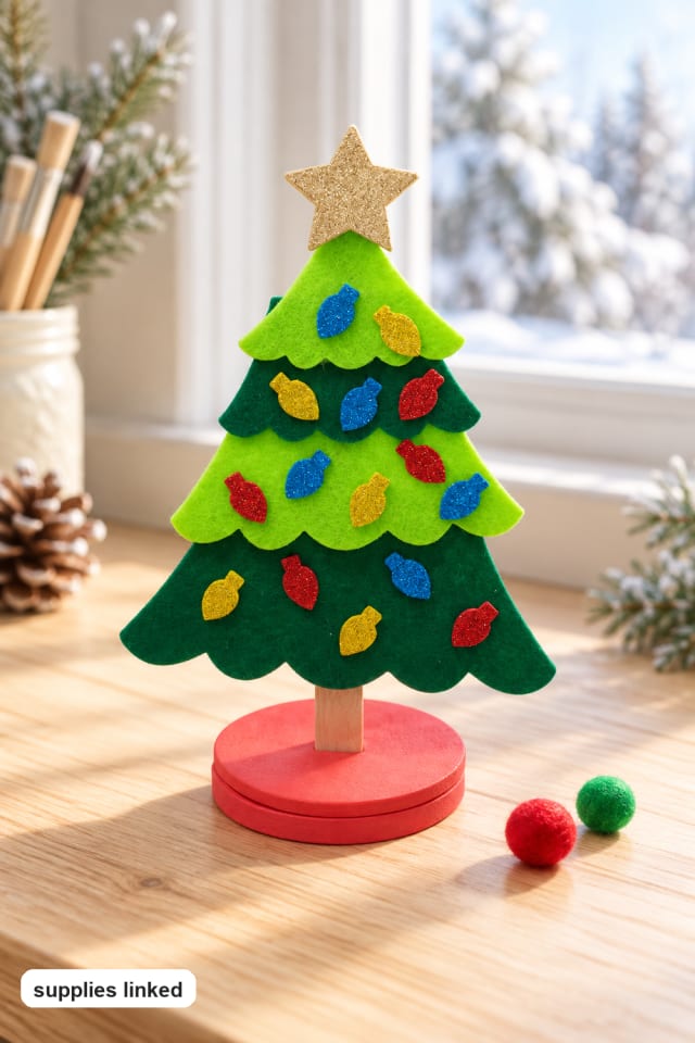 Layered Felt Christmas Tree Craft Kit | Christmas craft project | holiday DIY supplies maker-lifestyle pin