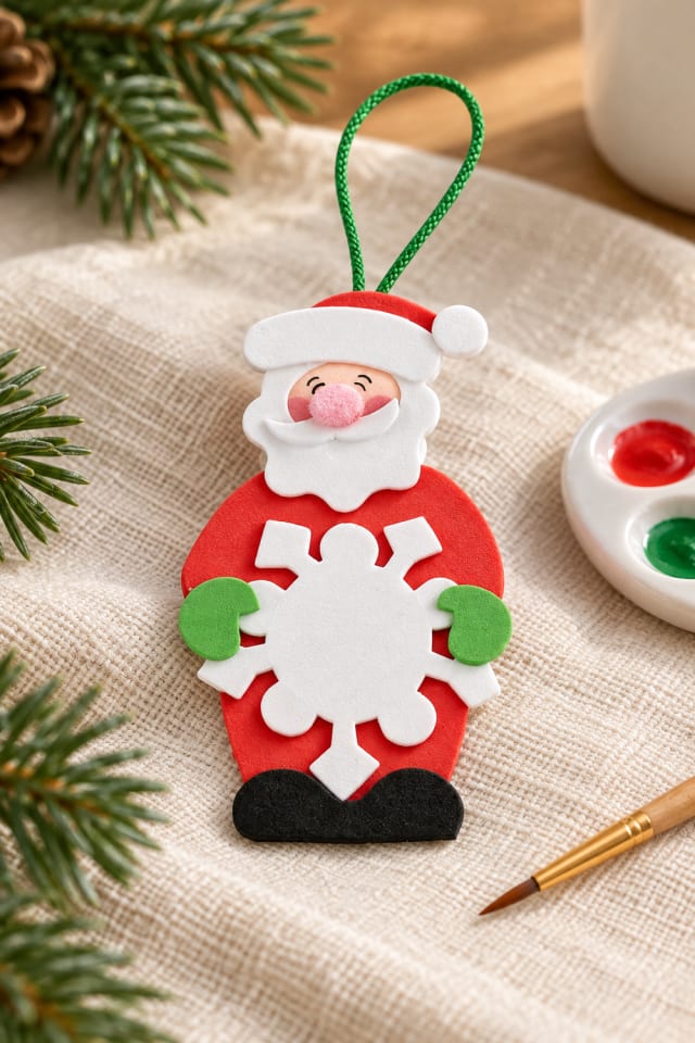 Christmas Character Tree Ornament Foam Craft Kit | holiday craft ideas | DIY project guide maker-lifestyle pin