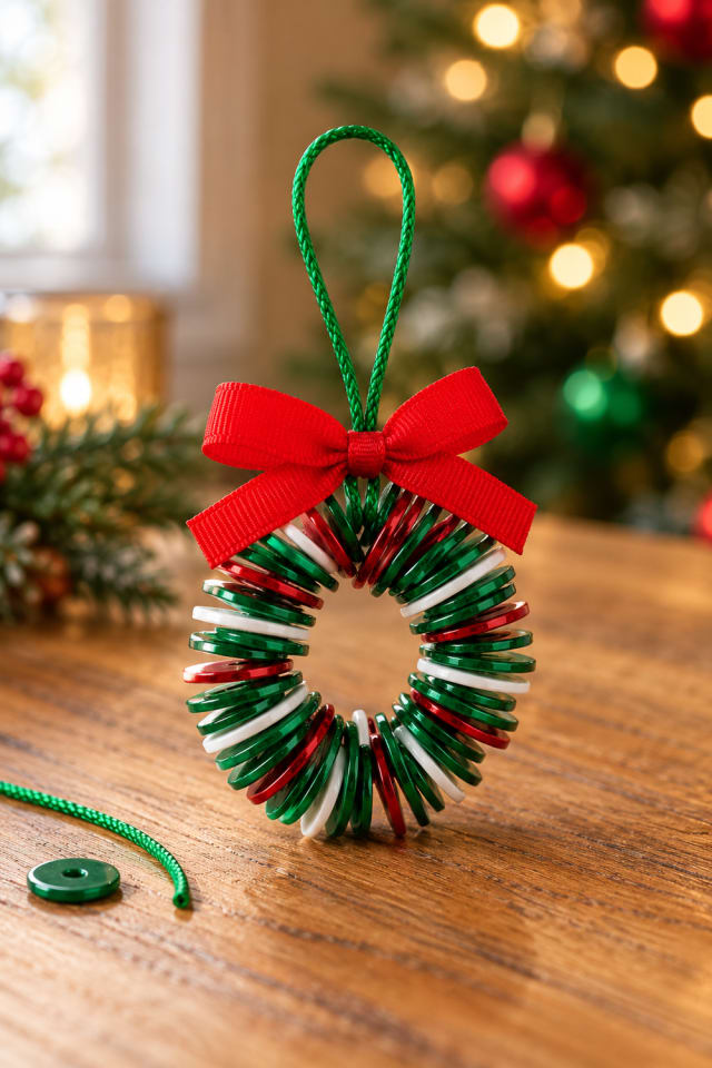 Button Wreath Christmas Ornament Craft Kit | festive craft ideas | holiday DIY project maker-lifestyle pin