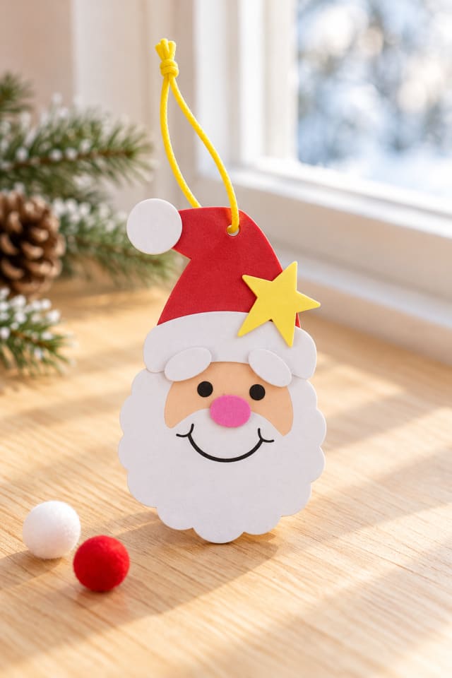 Simple Santa Christmas Ornament Craft Kit | festive craft ideas | holiday DIY project maker-lifestyle pin