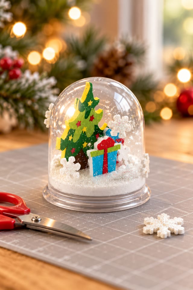 Christmas Tree Snow Glitter Globe Craft Kit | holiday craft ideas | DIY project guide maker-lifestyle pin
