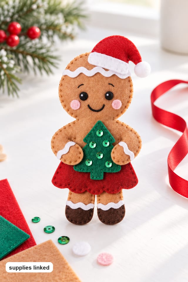 DIY Christmas Gingerbread Character Craft Kit | holiday craft ideas | DIY project guide maker-lifestyle pin