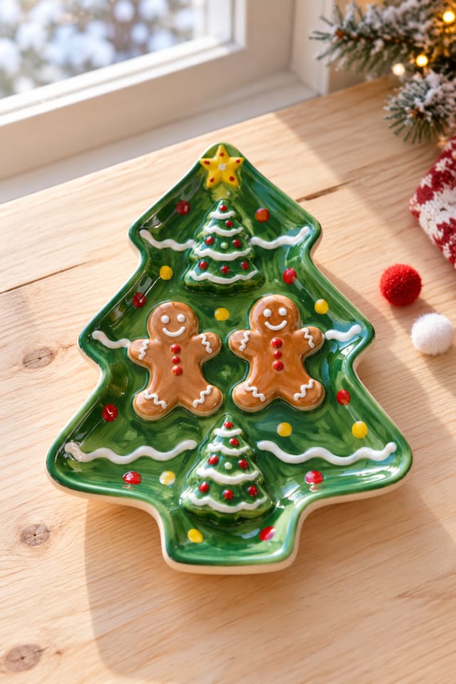 Paint Your Own Christmas Tree Dish & Gingerbread Figures Craft Kit | holiday craft | DIY ideas maker-lifestyle pin