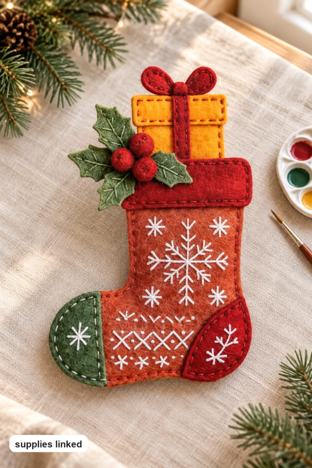 DIY Christmas Stocking Felt Craft Kit | Christmas craft project | holiday DIY supplies maker-lifestyle pin