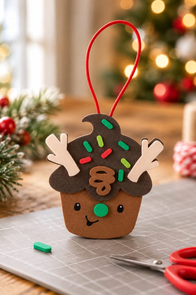 Christmas Cupcake Characters Ornament Craft Kit | holiday craft ideas | DIY project guide maker-lifestyle pin