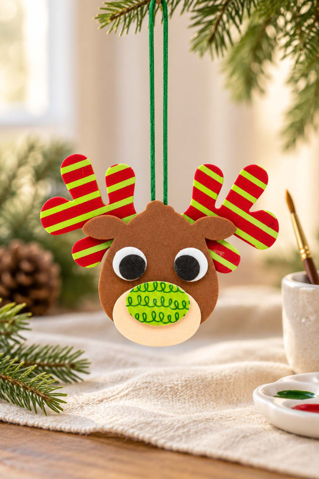 Patterned Reindeer Christmas Ornament Craft Kit | holiday craft ideas | DIY project guide maker-lifestyle pin