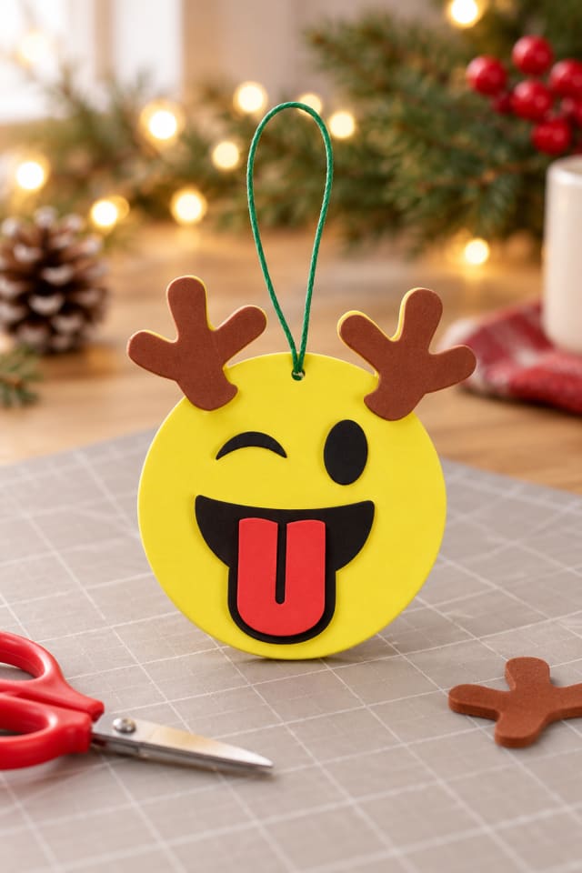 Christmas Emoji Ornament Foam Craft Kit | Christmas craft ideas | holiday DIY project maker-lifestyle pin