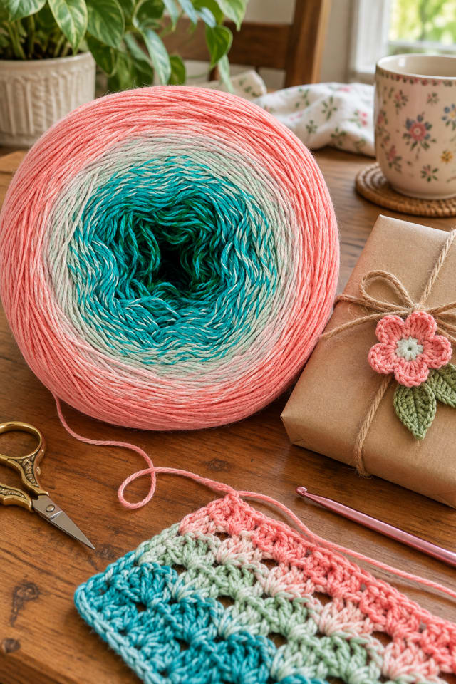 Handmade Crochet Gift Accent | Multicolor Cotton Craft Yarn for DIY Holiday Decor maker-lifestyle pin