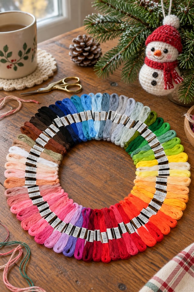 Crochet Snowman Ornament DIY | Rainbow Yarn Crochet Thread for Traditional Christmas Crafts maker-lifestyle pin