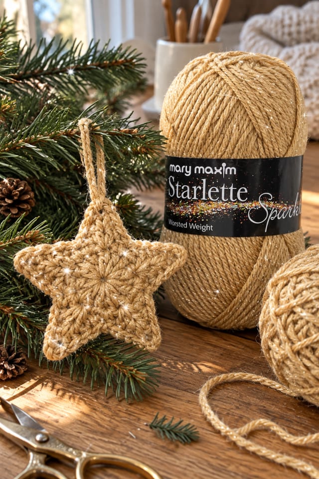 Handmade Crochet Tree Decor | Acrylic Craft Yarn for a Festive Craft Table maker-lifestyle pin