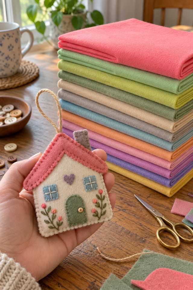 Felt Holiday Ornament DIY | Fabric Felt Craft Material for Rustic Christmas Decor maker-lifestyle pin