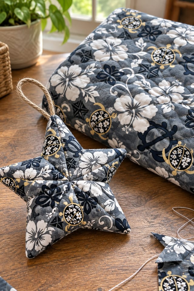 Quilted Star Ornament DIY | Cotton Quilting Fabric for Handmade Christmas Projects maker-lifestyle pin