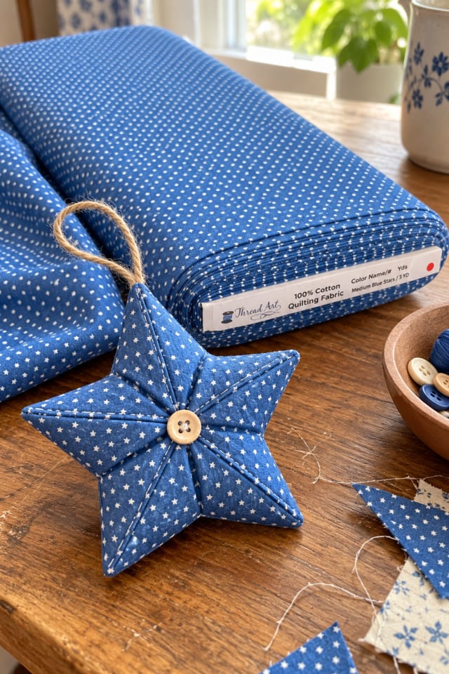 Quilted Star Ornament DIY | Blue Cotton Quilting Fabric for Festive Maker Projects maker-lifestyle pin