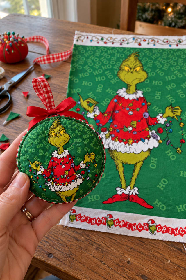 Quilted Christmas Tree Ornament | Cotton Quilting Fabric for Tree and Gift Accents maker-lifestyle pin