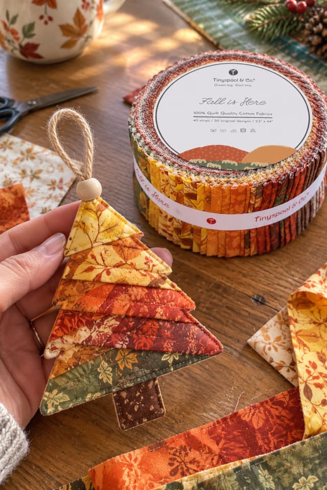Patchwork Tree Ornament DIY | Cotton Quilting Fabric for Christmas Craft Night maker-lifestyle pin