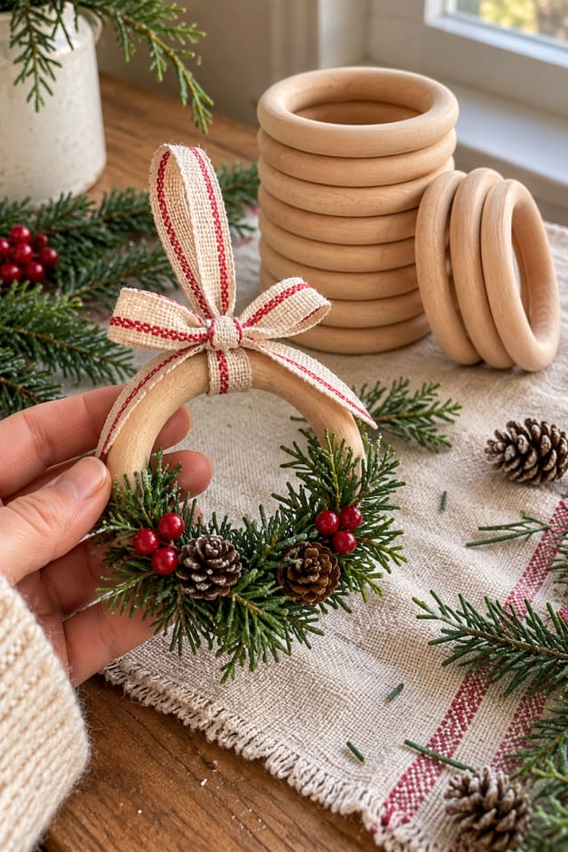 Handmade Evergreen Wreath | Natural Wooden Wreath Form for Cozy Seasonal Making maker-lifestyle pin