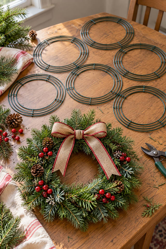 Christmas Wreath Form DIY | Green Wire Wreath Form for Tree and Gift Accents maker-lifestyle pin
