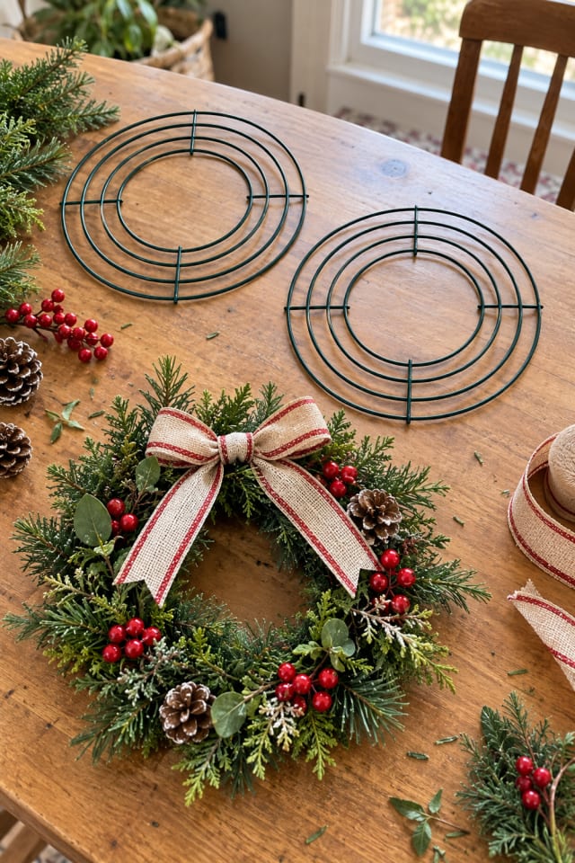 Handmade Evergreen Wreath | Green Wire Wreath Form for Rustic Christmas Decor maker-lifestyle pin