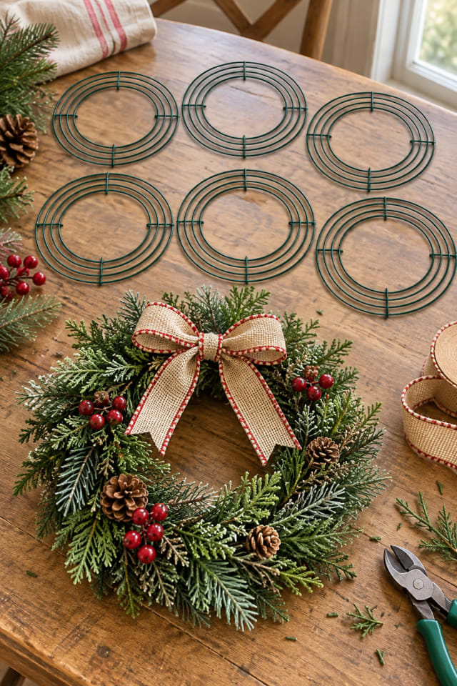 Christmas Wreath Form DIY | Green Wire Wreath Form for Traditional Christmas Crafts maker-lifestyle pin