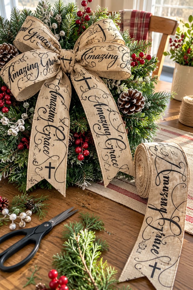 Christmas Wreath Ribbon Bow | Wired Craft Ribbon for Festive Maker Projects maker-lifestyle pin