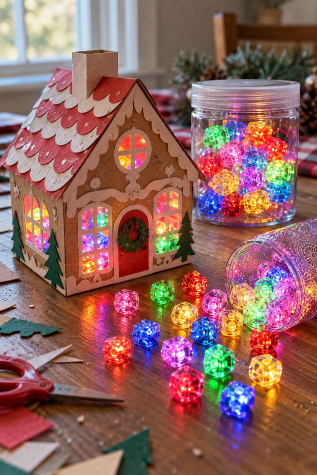 Christmas Paper Lantern Craft | Multicolor Battery Craft Lights for Winter Crafting maker-lifestyle pin