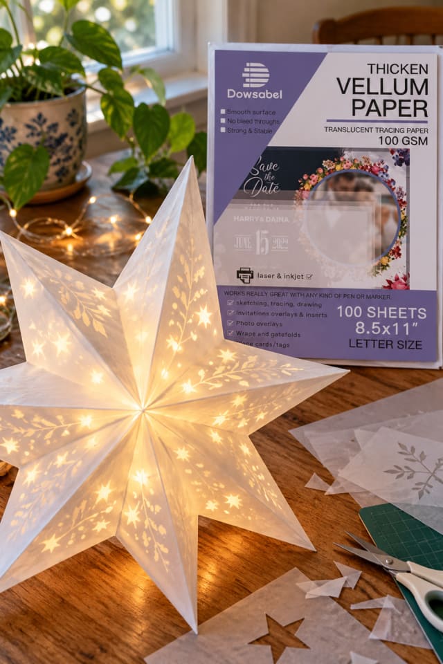 Light-Up Christmas Star | Paper Craft Vellum for Cozy Seasonal Making maker-lifestyle pin