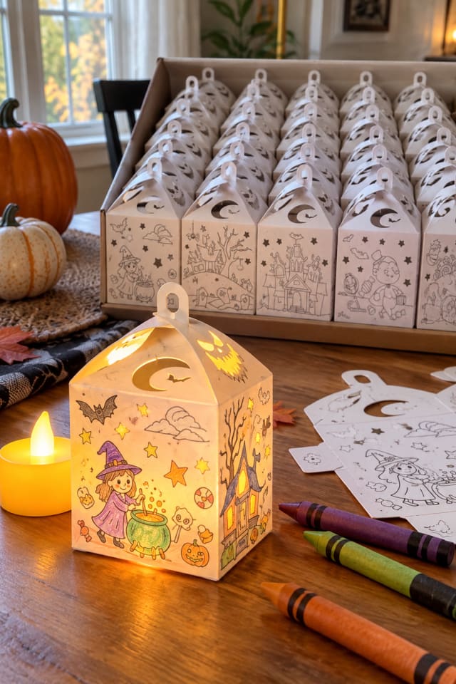 Halloween Paper Luminary | White Paper Lantern Kit for Pumpkin Season Crafts maker-lifestyle pin