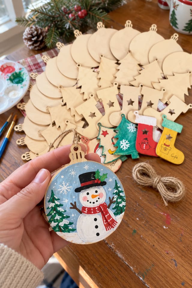 Wood Slice Ornament DIY | Gold Round Wooden Blanks for Cozy Seasonal Making maker-lifestyle pin