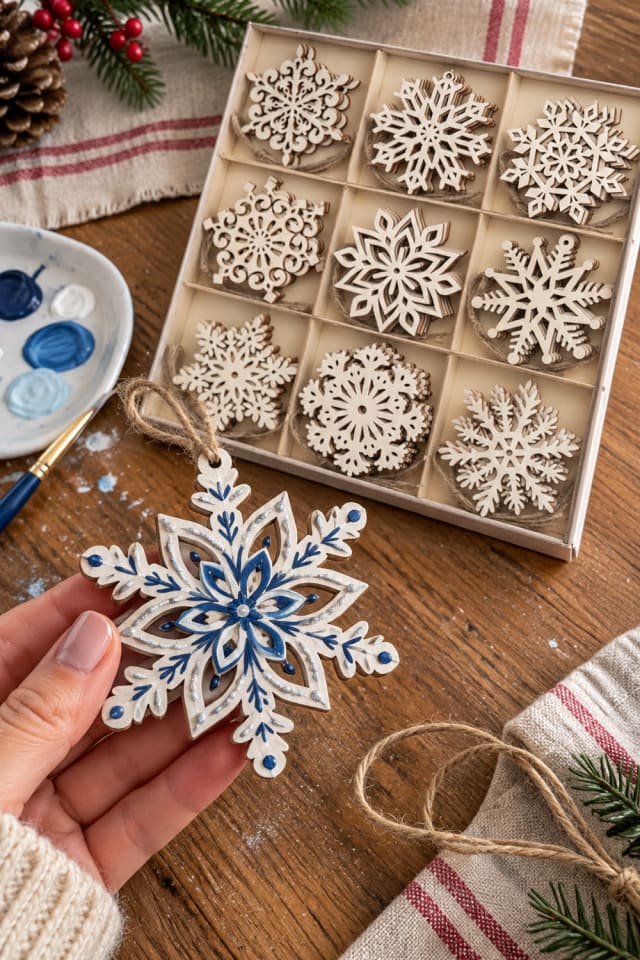 Wooden Holiday Ornament Craft | Wooden Snowflake Blanks for Winter Crafting maker-lifestyle pin