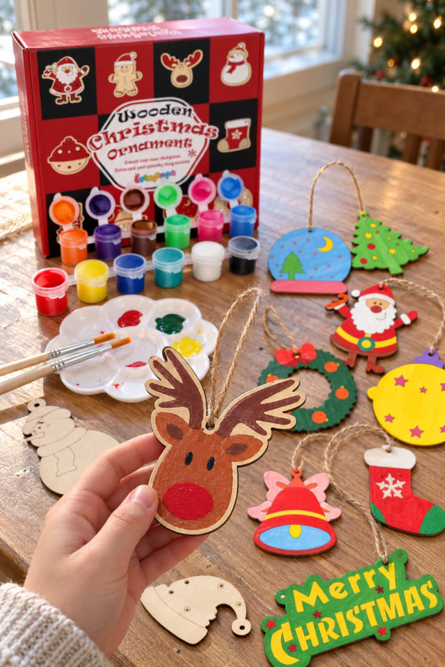 Wood Slice Ornament DIY | Red Wooden Unfinished Wood Blanks for Holiday Home Decor maker-lifestyle pin