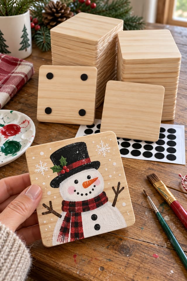 Wood Slice Ornament DIY | Wooden Coaster Blanks for Rustic Christmas Decor maker-lifestyle pin