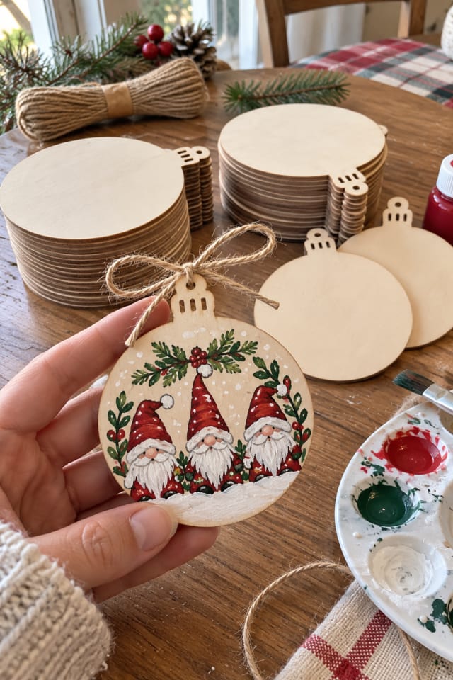 Wooden Holiday Ornament Craft | Round Wooden Blanks for Handmade Holiday Gifts maker-lifestyle pin